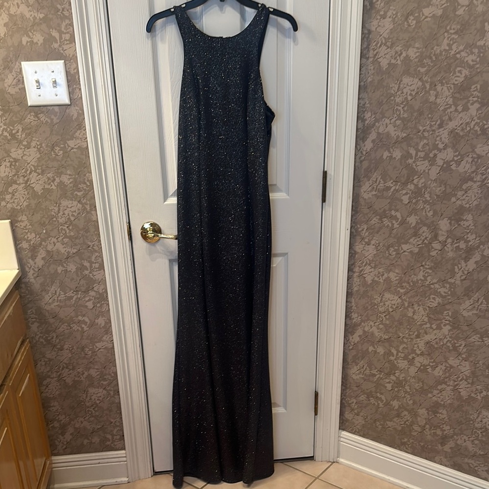 Black Prom Dress with Elegant Design and Flowy Skirt